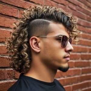 Burst Fade Mullet Curly
