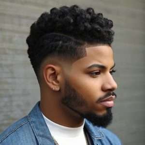 Drop Fade Taper Fade Afro with Twist