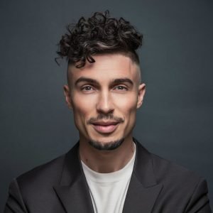 high taper fade curly hair