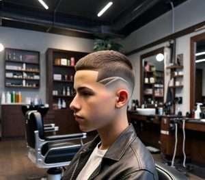 buzz cut with mid taper fade