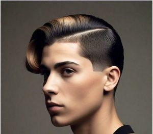 classic side part low taper fade