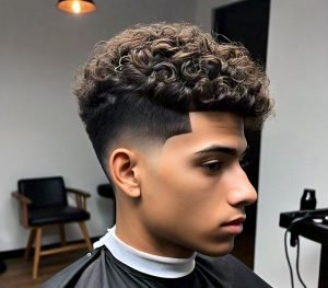 curly top mid fade