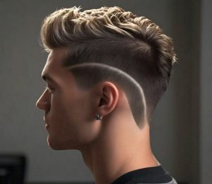 high fade haircut with line