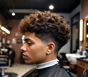 high taper fade curly hair