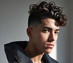 high taper fade curly haircut