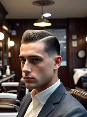 high taper fade slick back haircut