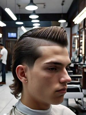 high taper fade mullet haircut