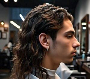 long wavy hair low taper fade