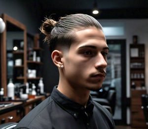 low fade man bun haircut