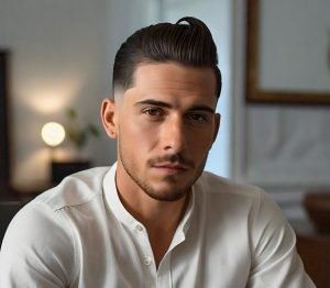 low fade taper pompadour