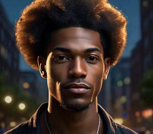 low taper fade black male afro