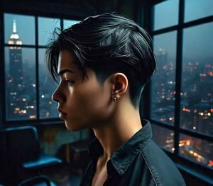 low taper fade straight black hair