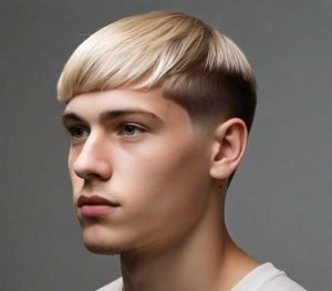 low taper fade straight hair blonde