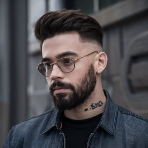 Low Taper Fade with Beard