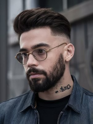 Low Taper Fade with Beard Low Taper Fade with Beard