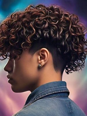 mid drop taper fade curly hair