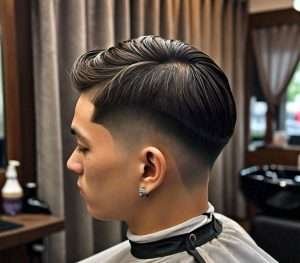 mid taper fade curtains haircut