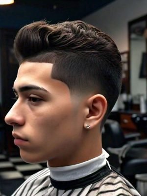 mid taper fade edge up