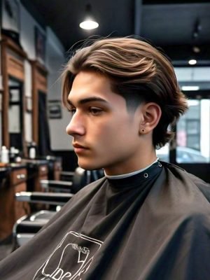 mid taper fade long hair