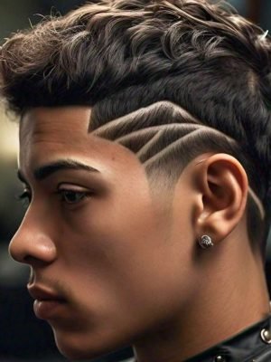 mid taper fade with eyebrow slit