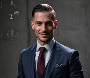 mid taper fade slick back