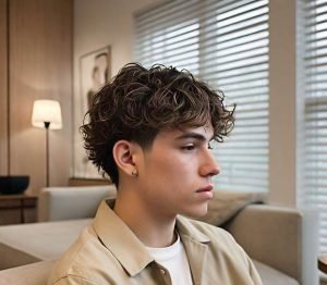 mid taper fade wavy hair