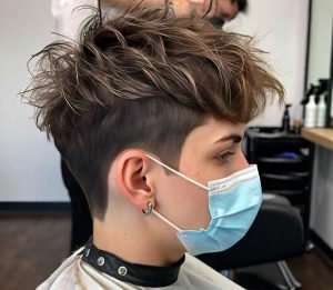 mid taper fade with textured top