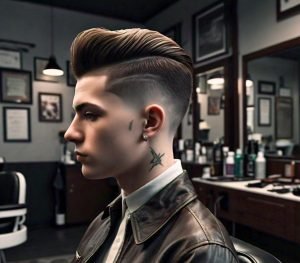 pompadour mid fade haircut