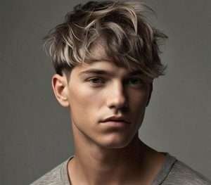 textured fringe with mid taper fade