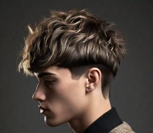 Textured Fringe with Mid Taper Fade