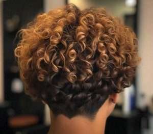 thick high volume curly taper fade