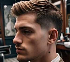 windswept mid fade haircut for men