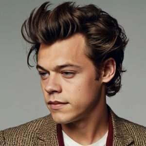 Harry Styles haircuts with a quiff
