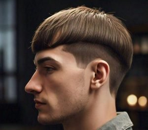 bowl cut with drop fade