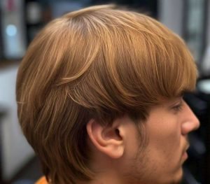 bowl cut with natural fringe