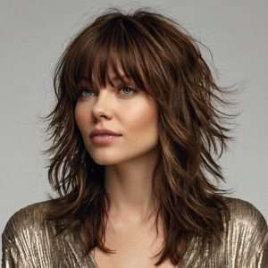 long shag haircut with bangs