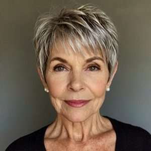 Choppy pixie cut for women over 60