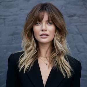 Layered Hair with Full Bangs