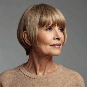 Modern bowl cut for women over 60