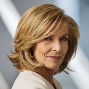 Short angled bob for women over 60