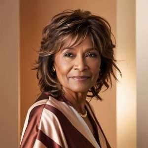 Tousled Mid-Length Hairstyle for Thick Hair on a Woman Over 60