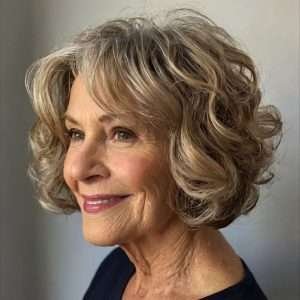 Wavy bob for women over 60