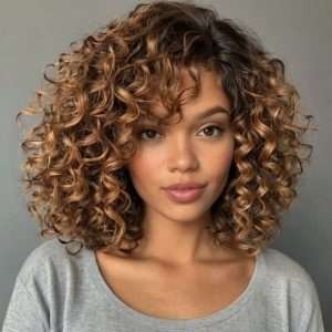 curly bob cut embracing natural curls