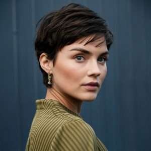 pixie cut with tapered layers for a sleek finish