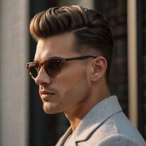 pompadour, short sides