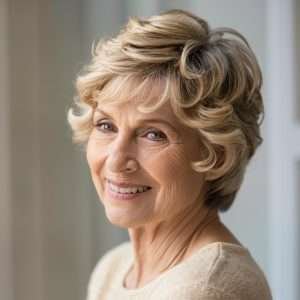 short soft curled pixie