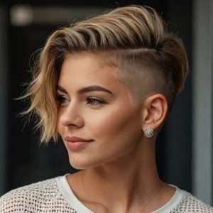 short undercut with shaved sides and longer top