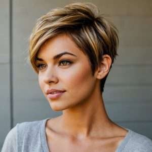 side-swept pixie cut