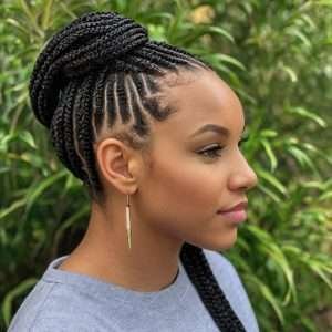 Cornrowed Micro Braids