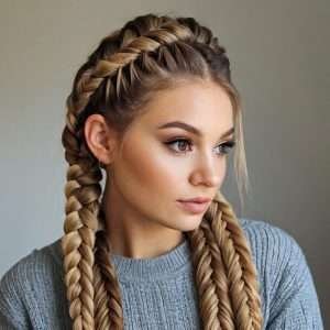 Double Fishtail Braids